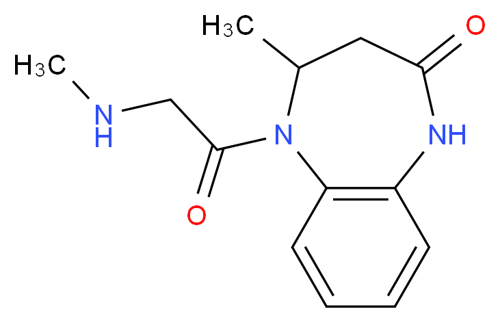 4-methyl-5-[(methylamino)acetyl]-1,3,4,5-tetrahydro-2H-1,5-benzodiazepin-2-one_分子结构_CAS_)