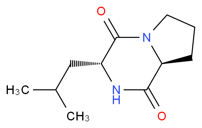 (3R,8aS)-3-(2-methylpropyl)-octahydropyrrolo[1,2-a]piperazine-1,4-dione_分子结构_CAS_36238-67-2