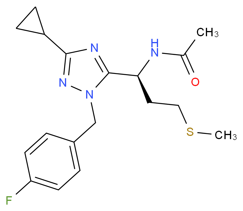 N-[(1S)-1-[3-cyclopropyl-1-(4-fluorobenzyl)-1H-1,2,4-triazol-5-yl]-3-(methylthio)propyl]acetamide_分子结构_CAS_)