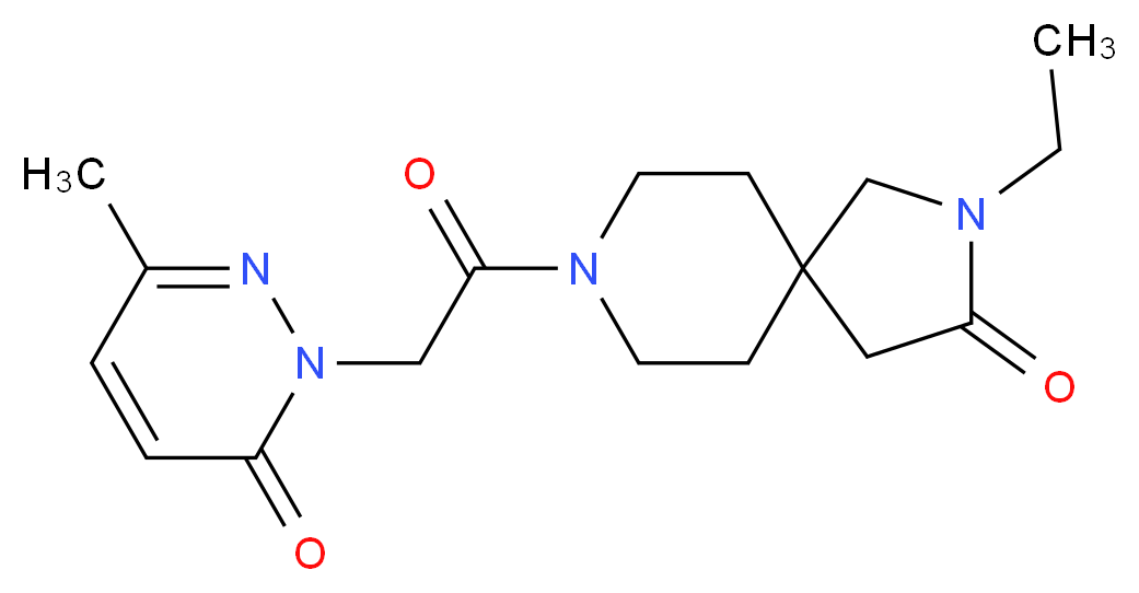 2-ethyl-8-[(3-methyl-6-oxo-1(6H)-pyridazinyl)acetyl]-2,8-diazaspiro[4.5]decan-3-one_分子结构_CAS_)