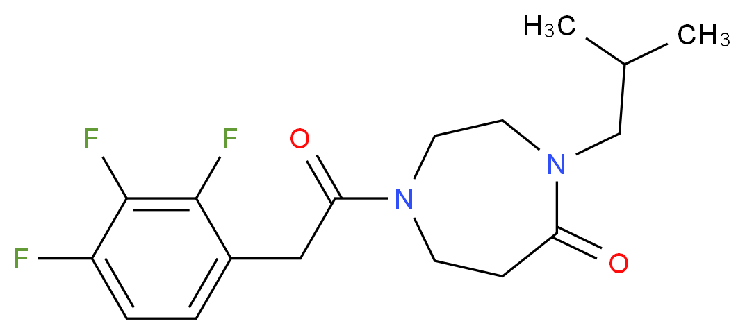 4-isobutyl-1-[(2,3,4-trifluorophenyl)acetyl]-1,4-diazepan-5-one_分子结构_CAS_)