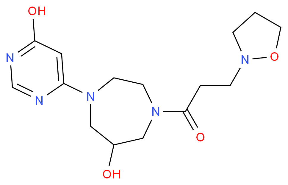 1-(6-hydroxypyrimidin-4-yl)-4-(3-isoxazolidin-2-ylpropanoyl)-1,4-diazepan-6-ol_分子结构_CAS_)