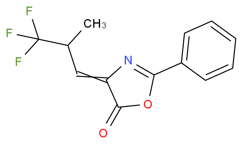 2-Phenyl-4-[2-(trifluoromethyl)propylidene]-1,3-oxazol-5(4H)-one_分子结构_CAS_81619-00-3)
