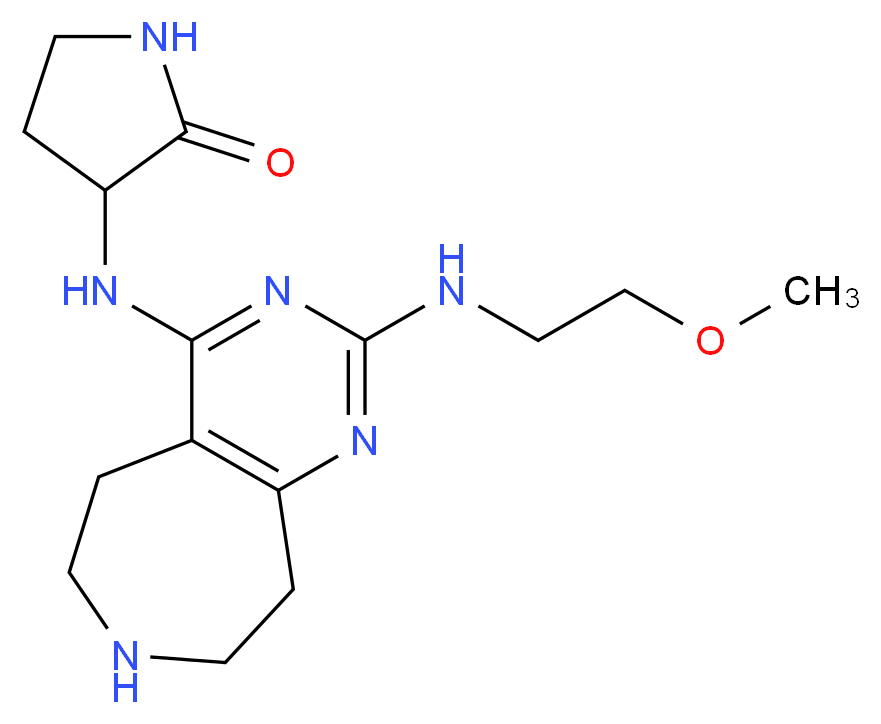 3-({2-[(2-methoxyethyl)amino]-6,7,8,9-tetrahydro-5H-pyrimido[4,5-d]azepin-4-yl}amino)pyrrolidin-2-one_分子结构_CAS_)