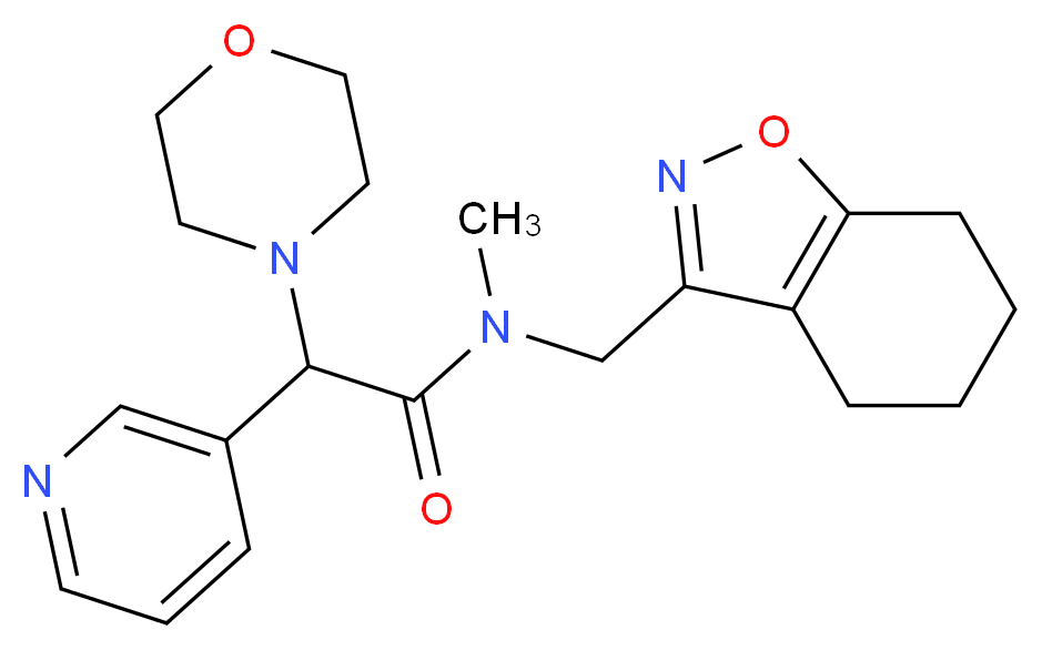 N-methyl-2-(4-morpholinyl)-2-(3-pyridinyl)-N-(4,5,6,7-tetrahydro-1,2-benzisoxazol-3-ylmethyl)acetamide_分子结构_CAS_)