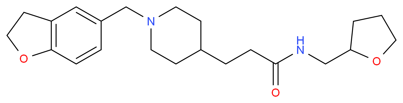 3-[1-(2,3-dihydro-1-benzofuran-5-ylmethyl)-4-piperidinyl]-N-(tetrahydro-2-furanylmethyl)propanamide_分子结构_CAS_)