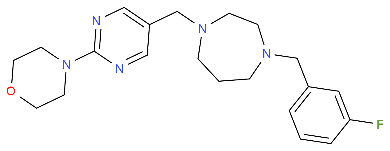 1-(3-fluorobenzyl)-4-{[2-(4-morpholinyl)-5-pyrimidinyl]methyl}-1,4-diazepane_分子结构_CAS_)