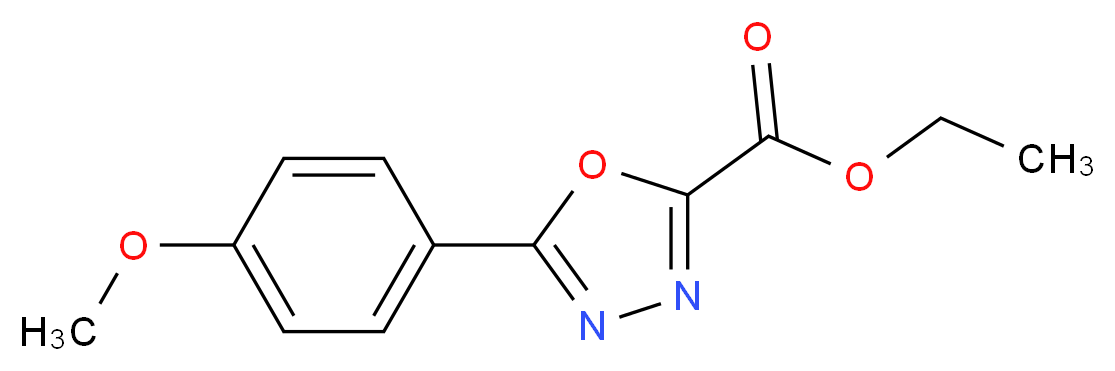 Ethyl 5-(4-methoxyphenyl)-1,3,4-oxadiazole-2-carboxylate_分子结构_CAS_99367-44-9)