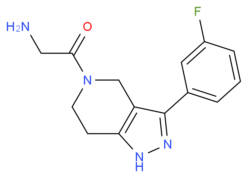2-[3-(3-fluorophenyl)-1,4,6,7-tetrahydro-5H-pyrazolo[4,3-c]pyridin-5-yl]-2-oxoethanamine_分子结构_CAS_)