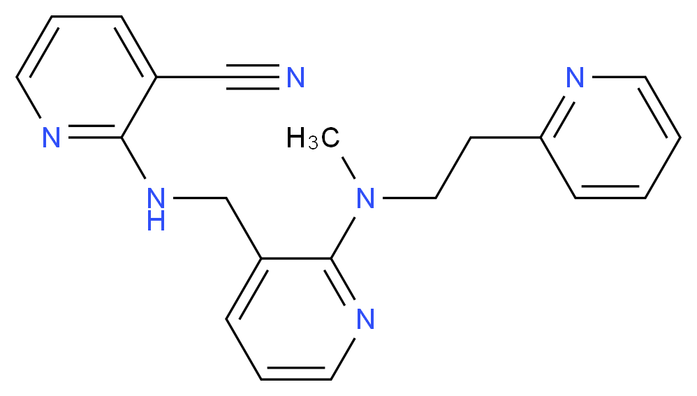 2-[({2-[methyl(2-pyridin-2-ylethyl)amino]pyridin-3-yl}methyl)amino]nicotinonitrile_分子结构_CAS_)