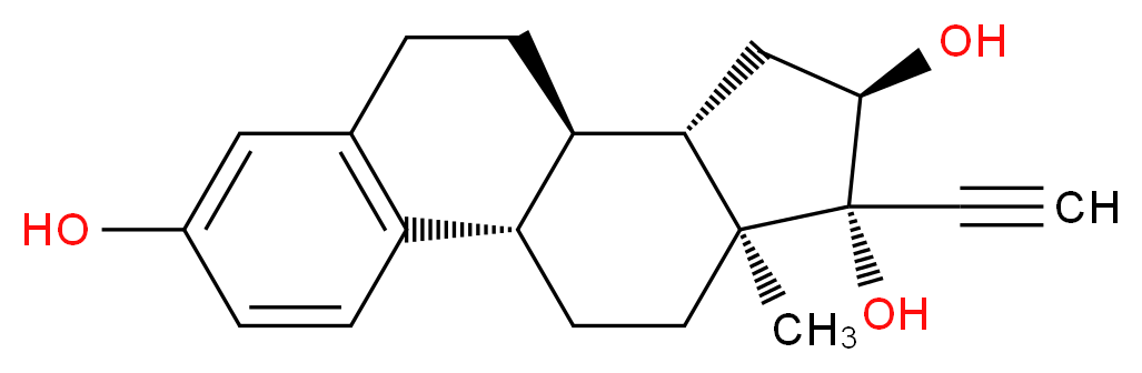 (1S,10R,11S,13R,14R,15S)-14-ethynyl-15-methyltetracyclo[8.7.0.0<sup>2</sup>,<sup>7</sup>.0<sup>1</sup><sup>1</sup>,<sup>1</sup><sup>5</sup>]heptadeca-2(7),3,5-triene-5,13,14-triol_分子结构_CAS_4717-40-2