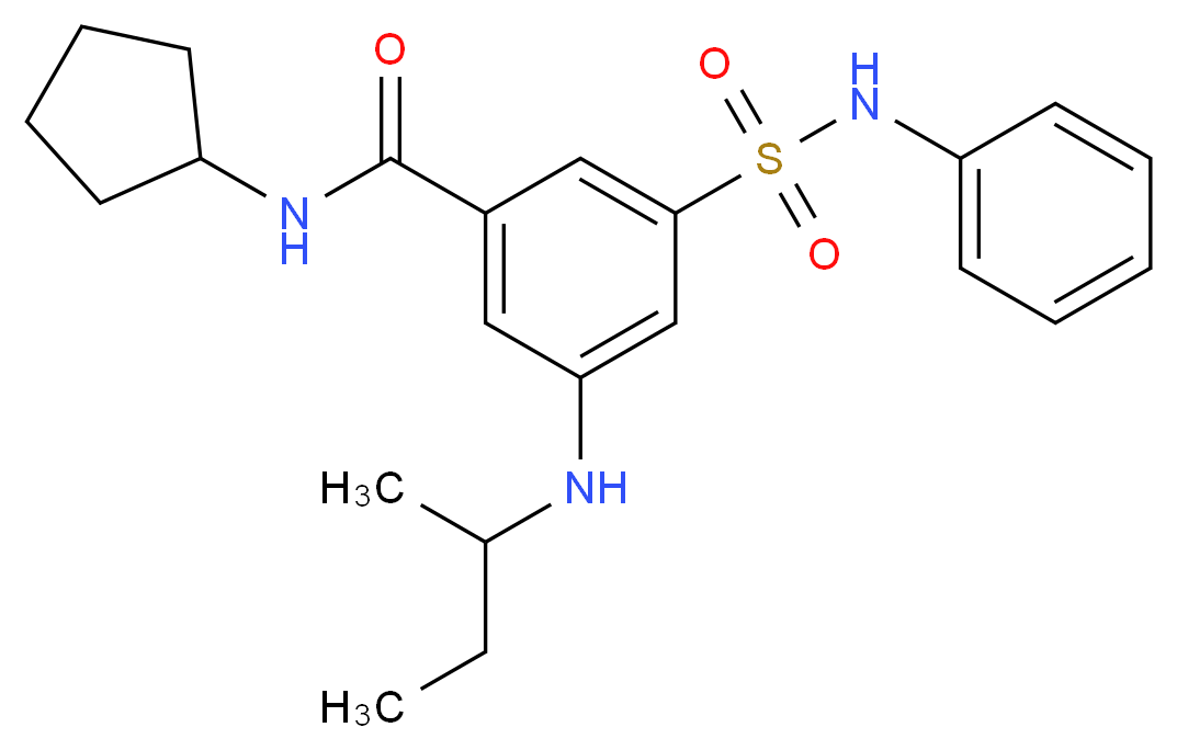 3-(anilinosulfonyl)-5-(sec-butylamino)-N-cyclopentylbenzamide_分子结构_CAS_)