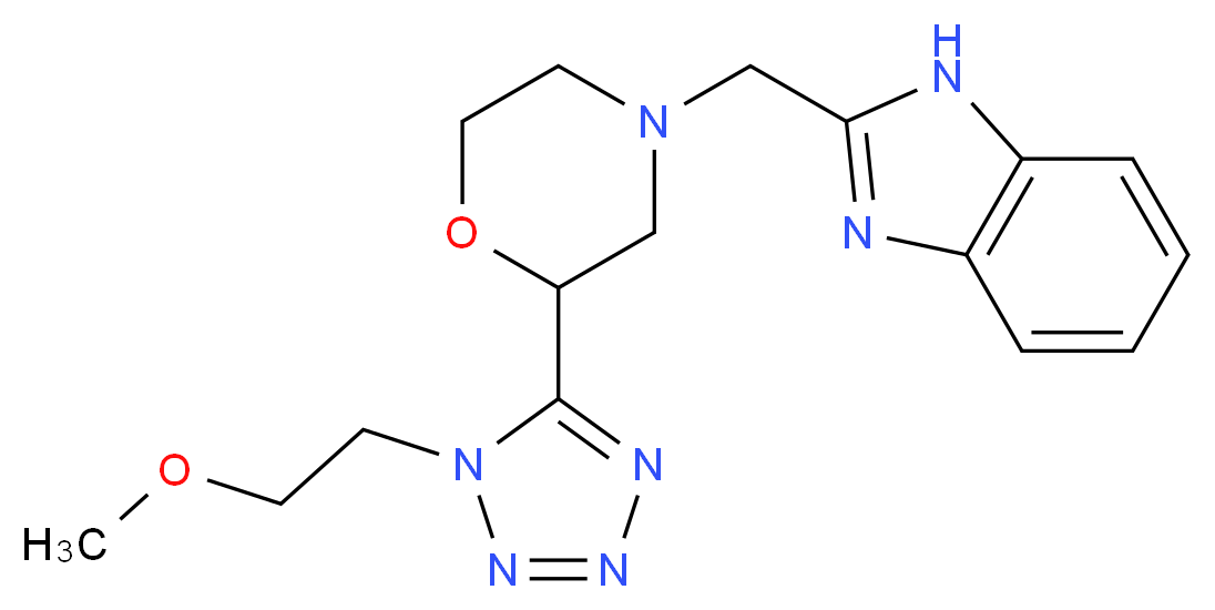 2-({2-[1-(2-methoxyethyl)-1H-tetrazol-5-yl]morpholin-4-yl}methyl)-1H-benzimidazole_分子结构_CAS_)