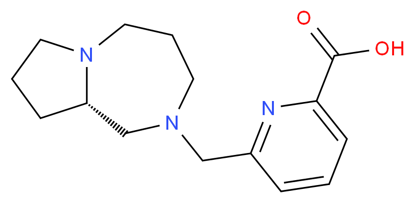 6-[(9aS)-hexahydro-1H-pyrrolo[1,2-a][1,4]diazepin-2(3H)-ylmethyl]pyridine-2-carboxylic acid_分子结构_CAS_)