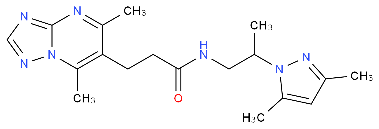 N-[2-(3,5-dimethyl-1H-pyrazol-1-yl)propyl]-3-(5,7-dimethyl[1,2,4]triazolo[1,5-a]pyrimidin-6-yl)propanamide_分子结构_CAS_)