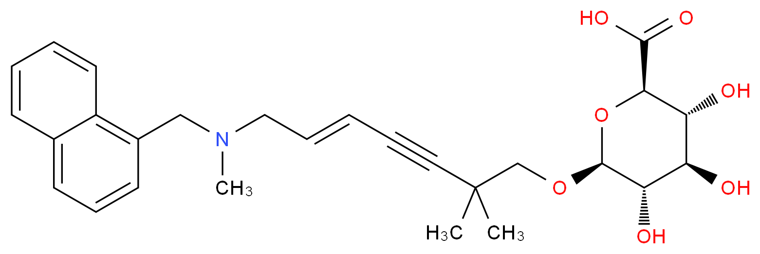 (2R,3R,4R,5S,6S)-6-{[(5E)-2,2-dimethyl-7-[methyl(naphthalen-1-ylmethyl)amino]hept-5-en-3-yn-1-yl]oxy}-3,4,5-trihydroxyoxane-2-carboxylic acid_分子结构_CAS_99473-12-8