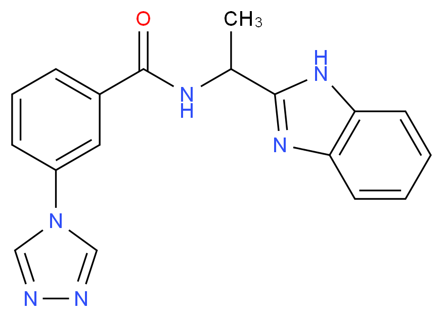 N-[1-(1H-benzimidazol-2-yl)ethyl]-3-(4H-1,2,4-triazol-4-yl)benzamide_分子结构_CAS_)