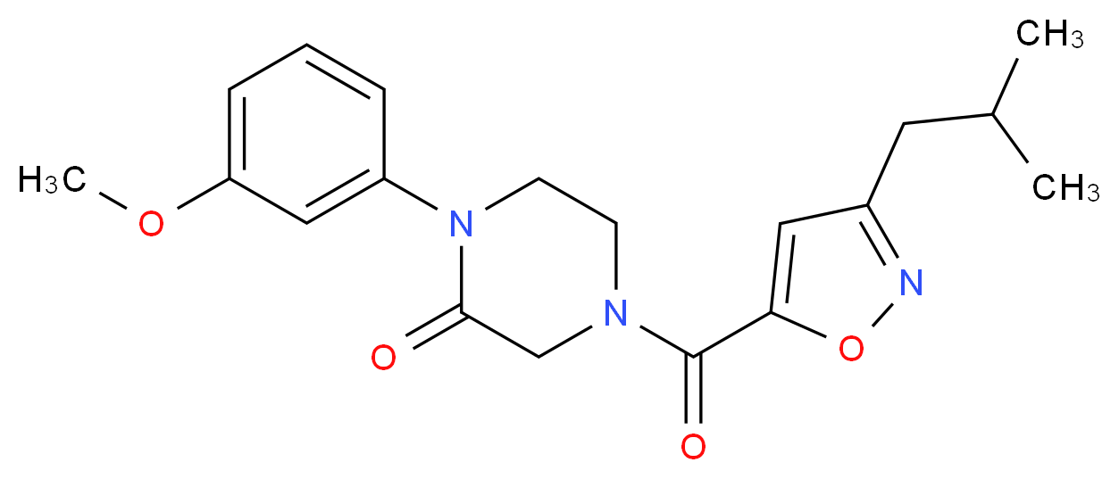 4-[(3-isobutyl-5-isoxazolyl)carbonyl]-1-(3-methoxyphenyl)-2-piperazinone_分子结构_CAS_)