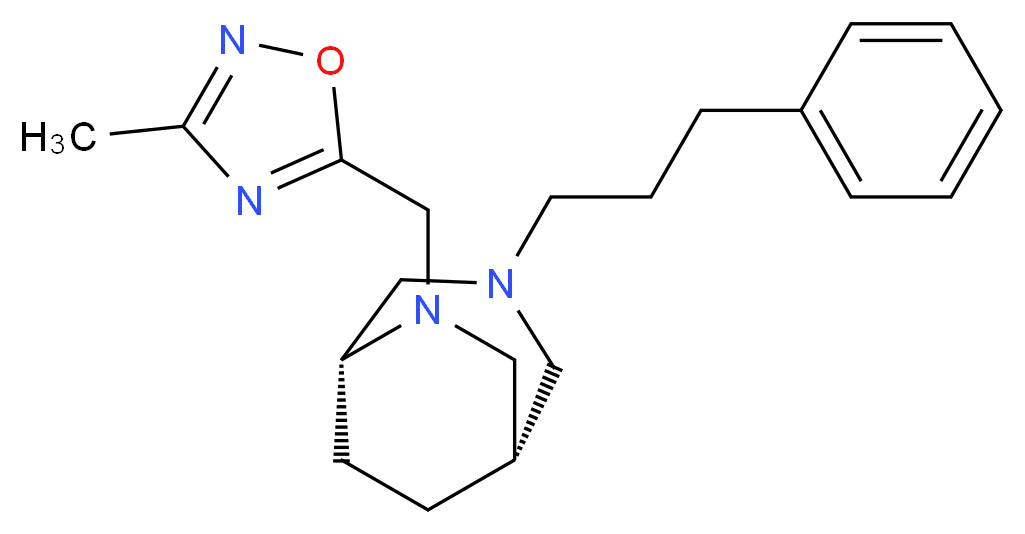 (1S*,5R*)-6-[(3-methyl-1,2,4-oxadiazol-5-yl)methyl]-3-(3-phenylpropyl)-3,6-diazabicyclo[3.2.2]nonane_分子结构_CAS_)