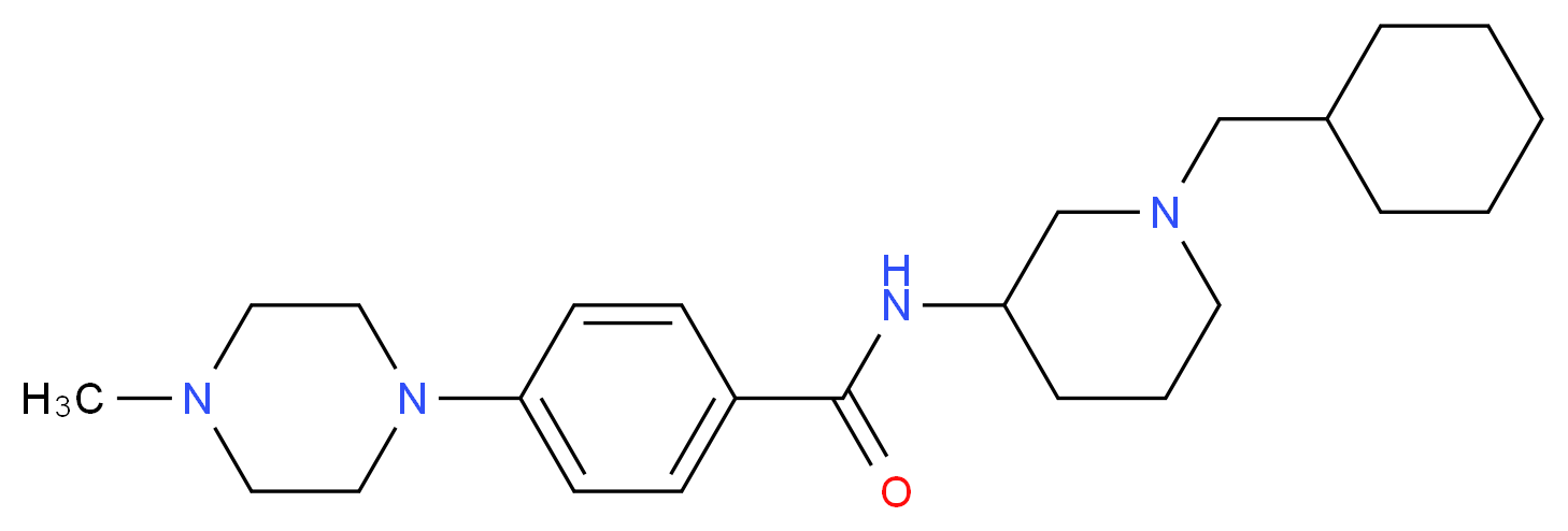N-[1-(cyclohexylmethyl)-3-piperidinyl]-4-(4-methyl-1-piperazinyl)benzamide_分子结构_CAS_)