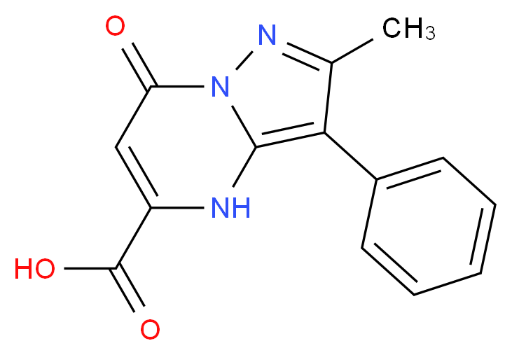2-Methyl-7-oxo-3-phenyl-4,7-dihydro-pyrazolo-[1,5-a]pyrimidine-5-carboxylic acid_分子结构_CAS_)