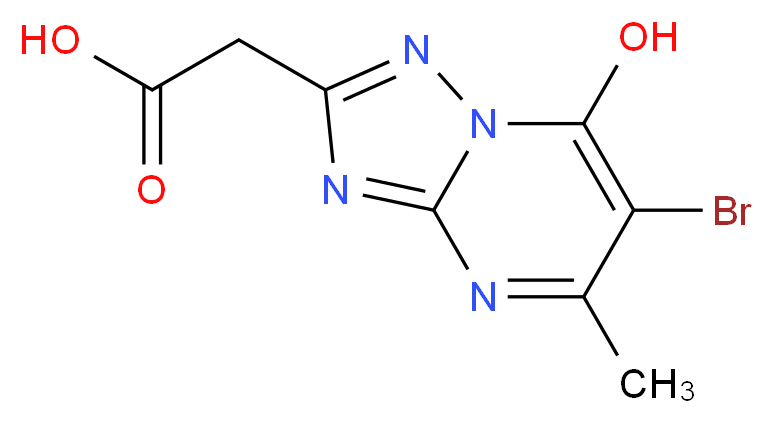 2-{6-bromo-7-hydroxy-5-methyl-[1,2,4]triazolo[1,5-a]pyrimidin-2-yl}acetic acid_分子结构_CAS_709635-25-6