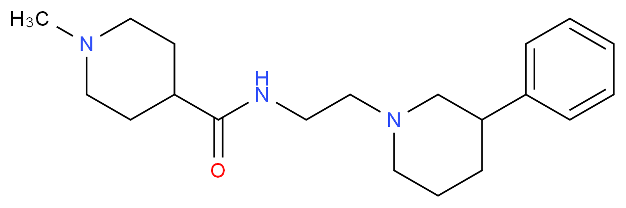 1-methyl-N-[2-(3-phenylpiperidin-1-yl)ethyl]piperidine-4-carboxamide_分子结构_CAS_)