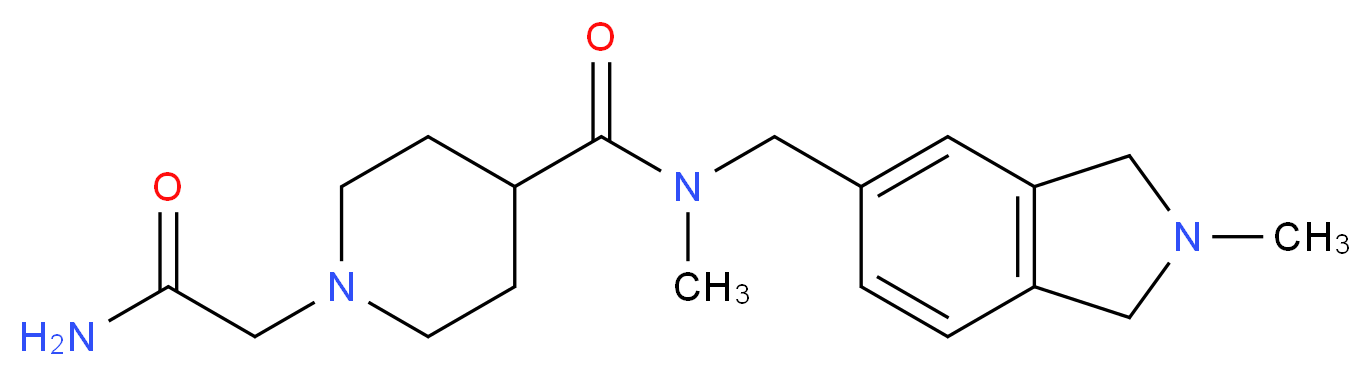 1-(2-amino-2-oxoethyl)-N-methyl-N-[(2-methyl-2,3-dihydro-1H-isoindol-5-yl)methyl]-4-piperidinecarboxamide_分子结构_CAS_)