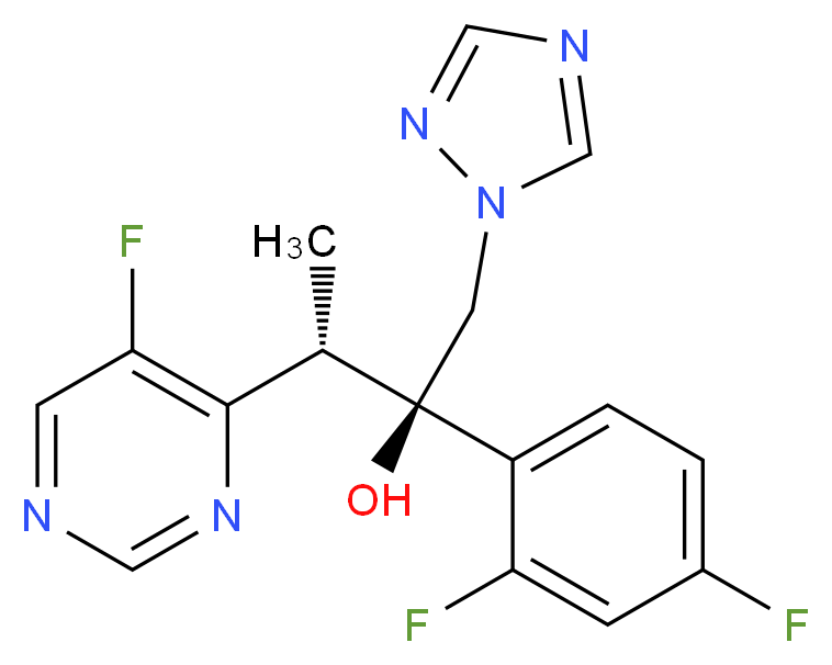 (2R,3S)-2-(2,4-difluorophenyl)-3-(5-fluoropyrimidin-4-yl)-1-(1H-1,2,4-triazol-1-yl)butan-2-ol_分子结构_CAS_137234-62-9