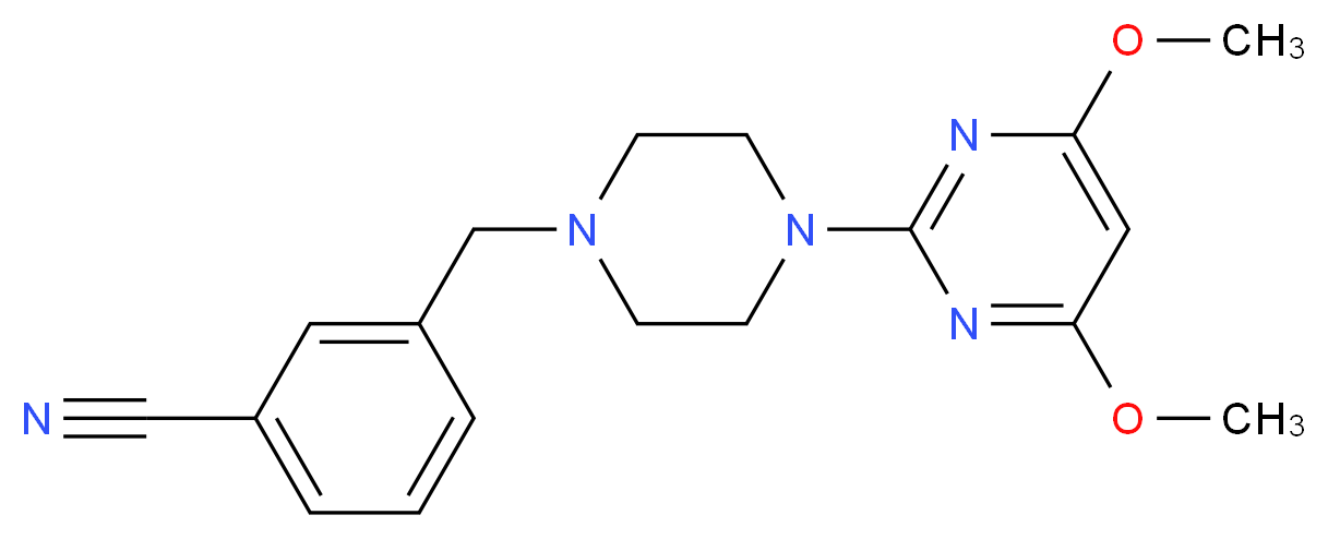 3-{[4-(4,6-dimethoxypyrimidin-2-yl)piperazin-1-yl]methyl}benzonitrile_分子结构_CAS_)