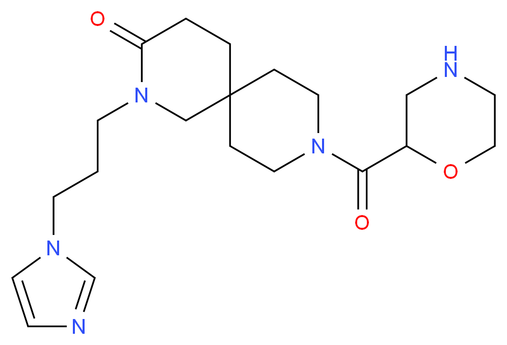 2-[3-(1H-imidazol-1-yl)propyl]-9-(morpholin-2-ylcarbonyl)-2,9-diazaspiro[5.5]undecan-3-one_分子结构_CAS_)