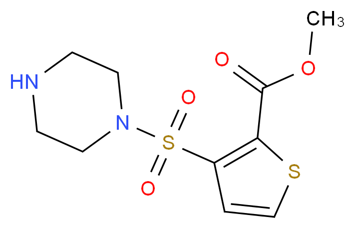 Methyl 3-(piperazin-1-ylsulfonyl)thiophene-2-carboxylate_分子结构_CAS_)