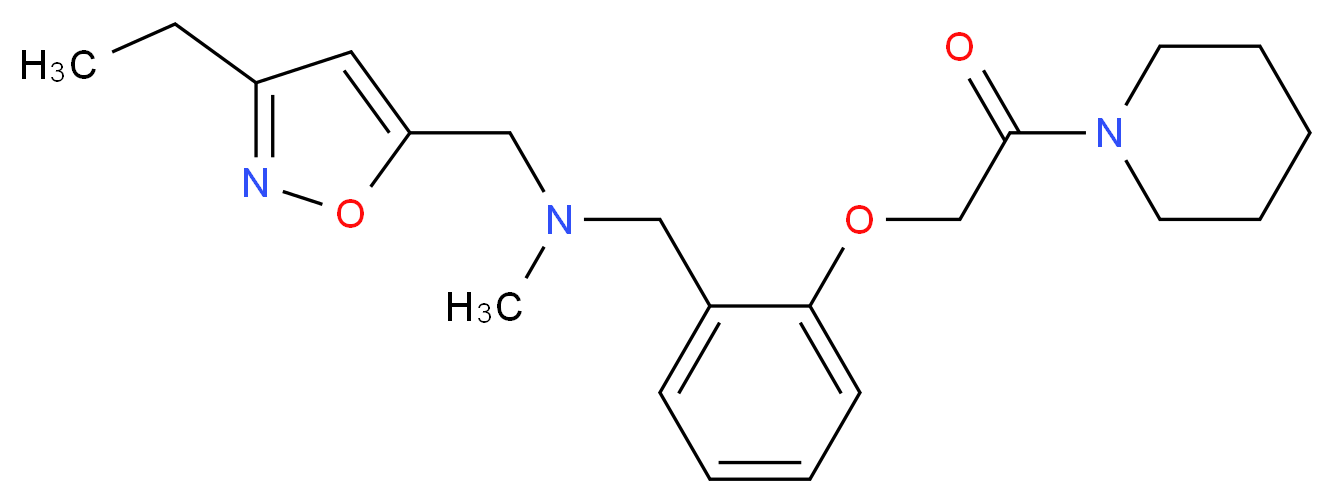 1-(3-ethylisoxazol-5-yl)-N-methyl-N-[2-(2-oxo-2-piperidin-1-ylethoxy)benzyl]methanamine_分子结构_CAS_)