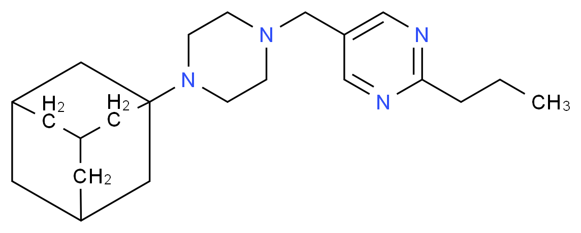 5-{[4-(1-adamantyl)-1-piperazinyl]methyl}-2-propylpyrimidine_分子结构_CAS_)