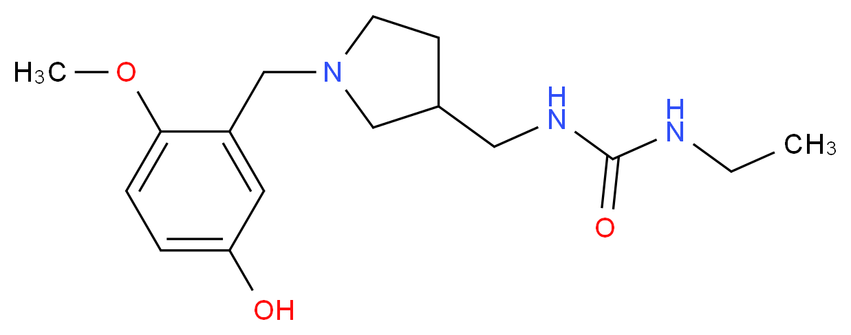 N-ethyl-N'-{[1-(5-hydroxy-2-methoxybenzyl)pyrrolidin-3-yl]methyl}urea_分子结构_CAS_)