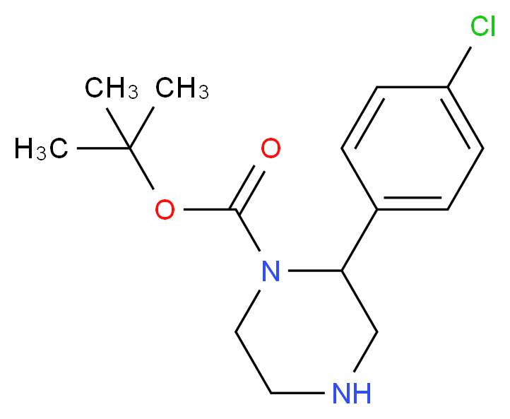 1-Boc-2-(4-Chlorophenyl)piperazine_分子结构_CAS_769944-39-0)