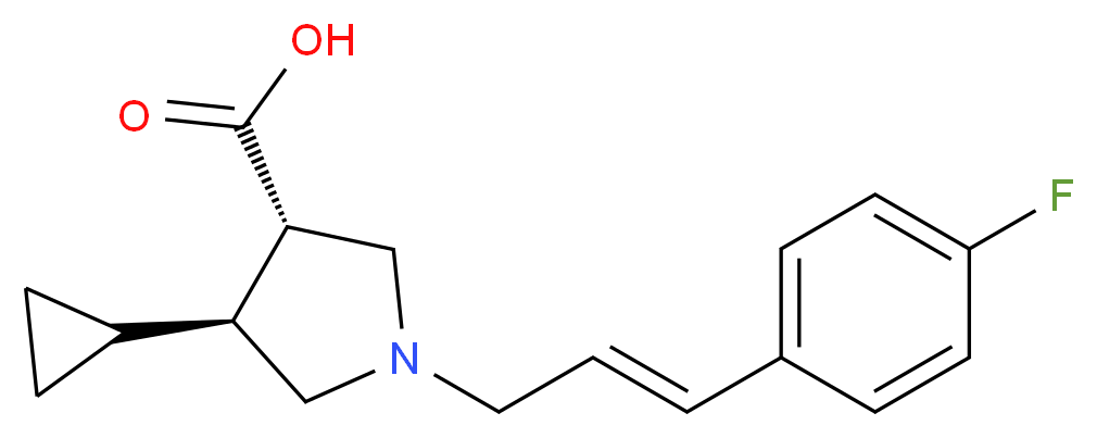 (3S*,4S*)-4-cyclopropyl-1-[(2E)-3-(4-fluorophenyl)prop-2-en-1-yl]pyrrolidine-3-carboxylic acid_分子结构_CAS_)