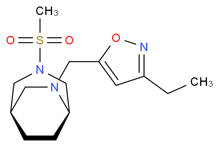 (1R*,5R*)-6-[(3-ethylisoxazol-5-yl)methyl]-3-(methylsulfonyl)-3,6-diazabicyclo[3.2.2]nonane_分子结构_CAS_)