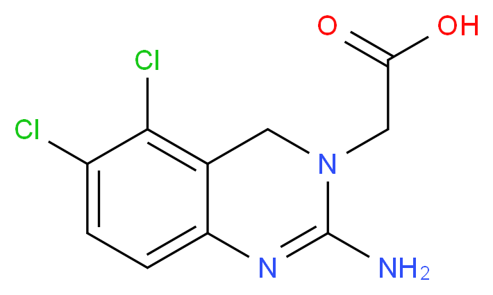 2-(2-amino-5,6-dichloro-3,4-dihydroquinazolin-3-yl)acetic acid_分子结构_CAS_1159977-03-3