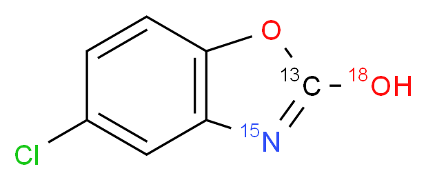 氯唑沙宗-2-13C-3-15N-羟基-18O_分子结构_CAS_1173023-63-6)