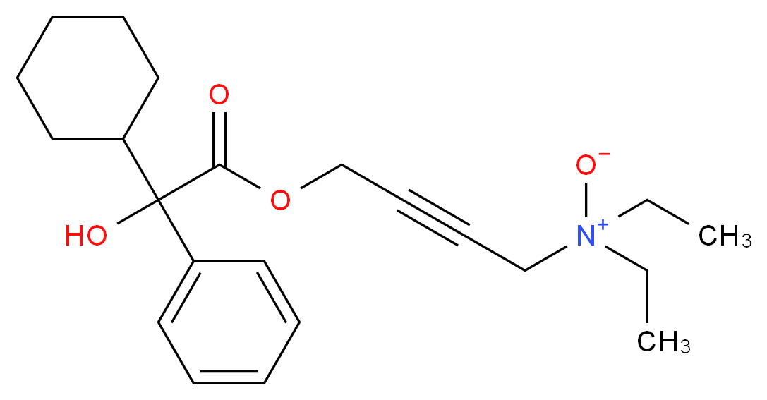 4-(diethyl-oxo-$l^{5}-azanyl)but-2-yn-1-yl 2-cyclohexyl-2-hydroxy-2-phenylacetate_分子结构_CAS_80976-68-7