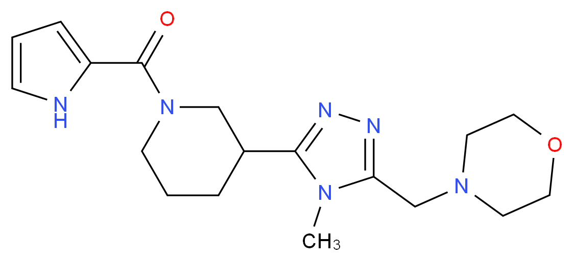 4-({4-methyl-5-[1-(1H-pyrrol-2-ylcarbonyl)piperidin-3-yl]-4H-1,2,4-triazol-3-yl}methyl)morpholine_分子结构_CAS_)