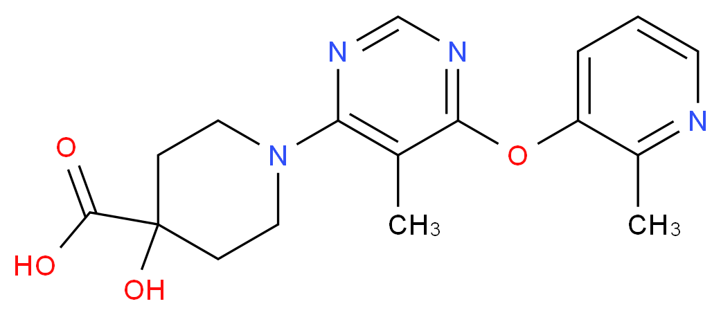 4-hydroxy-1-{5-methyl-6-[(2-methylpyridin-3-yl)oxy]pyrimidin-4-yl}piperidine-4-carboxylic acid_分子结构_CAS_)