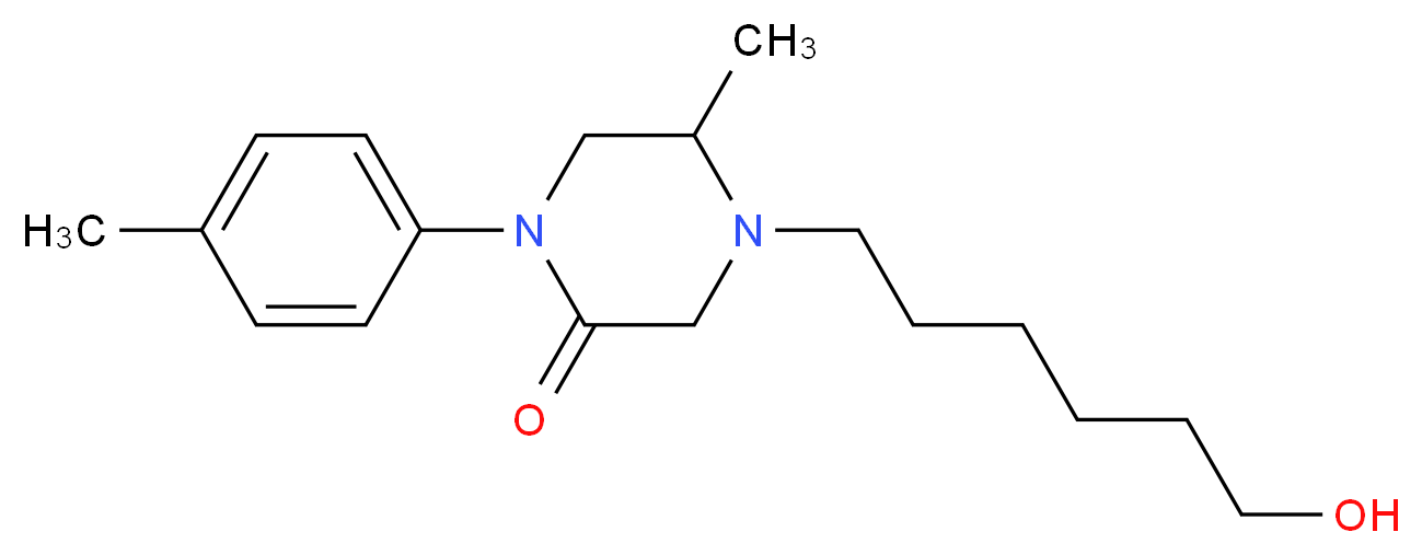 4-(6-hydroxyhexyl)-5-methyl-1-(4-methylphenyl)-2-piperazinone_分子结构_CAS_)