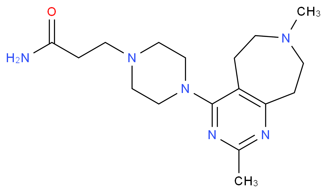 3-[4-(2,7-dimethyl-6,7,8,9-tetrahydro-5H-pyrimido[4,5-d]azepin-4-yl)piperazin-1-yl]propanamide_分子结构_CAS_)