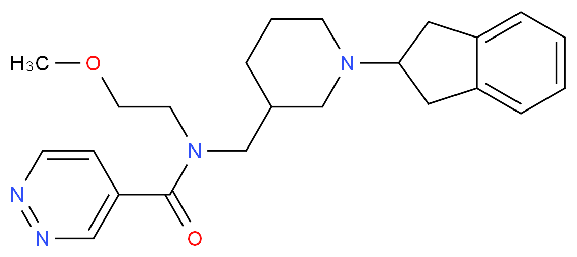 N-{[1-(2,3-dihydro-1H-inden-2-yl)piperidin-3-yl]methyl}-N-(2-methoxyethyl)pyridazine-4-carboxamide_分子结构_CAS_)