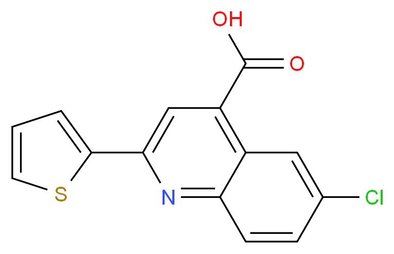 6-chloro-2-(thiophen-2-yl)quinoline-4-carboxylic acid_分子结构_CAS_33289-51-9