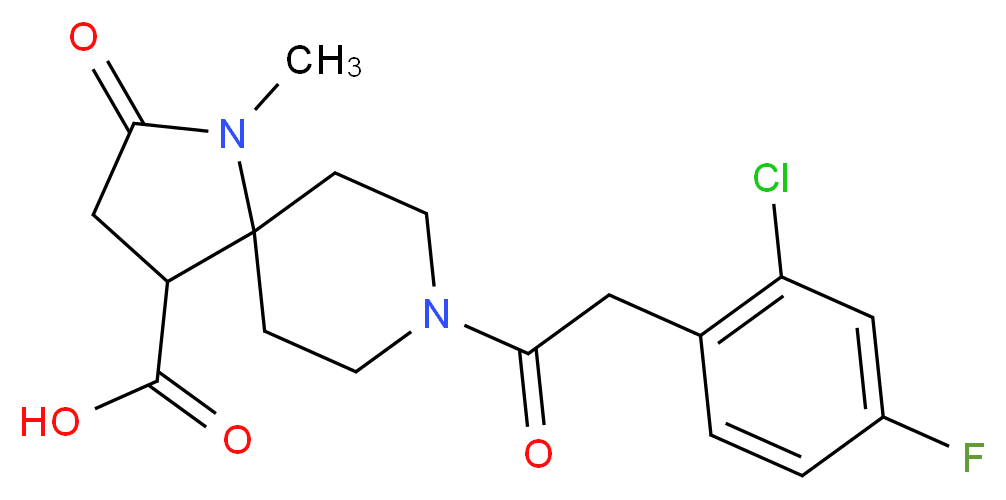 8-[(2-chloro-4-fluorophenyl)acetyl]-1-methyl-2-oxo-1,8-diazaspiro[4.5]decane-4-carboxylic acid_分子结构_CAS_)