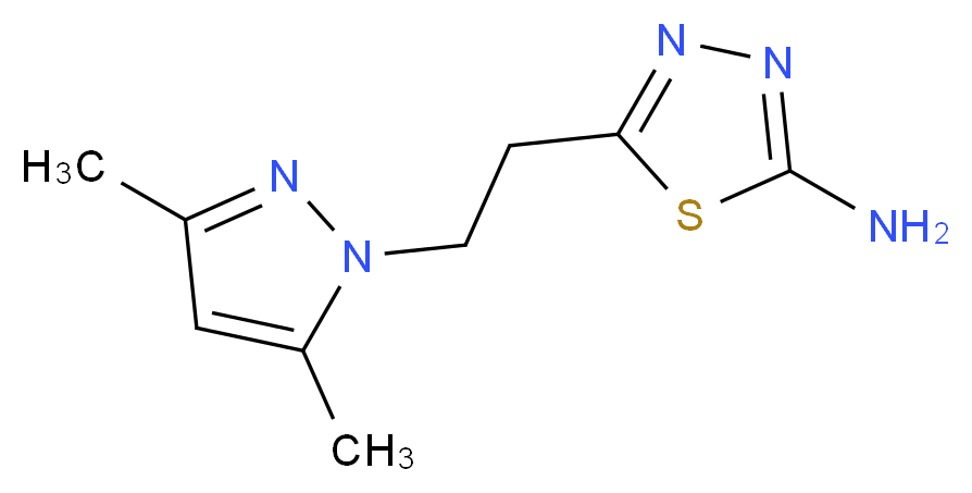 5-[2-(3,5-dimethyl-1H-pyrazol-1-yl)ethyl]-1,3,4-thiadiazol-2-amine_分子结构_CAS_957484-31-0