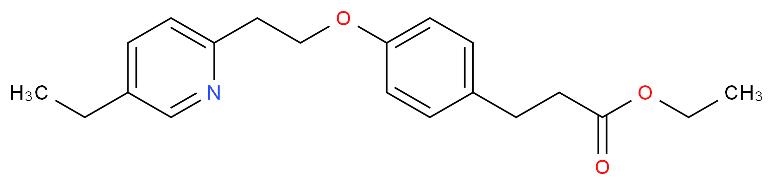ethyl 3-{4-[2-(5-ethylpyridin-2-yl)ethoxy]phenyl}propanoate_分子结构_CAS_868754-42-1